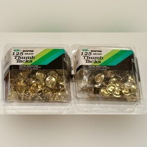 2 Boxes of 125 Brass Thumb Tacks in Each